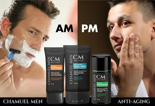 Vista 5 de CHAMUEL MEN Limpiador facial antienvejecimiento: limpieza profunda y exfoliante para hombre combate el acné y las arrugas con rosa mosqueta