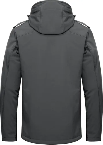 Vista 2 de Little Donkey Andy - Chaqueta de invierno para hombre, forro de sherpa cálido, softshell, cortavientos, para montaña, esquí, nieve, con capucha