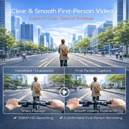 Vista 3 de Lentes inteligentes con cámara, 1080P HD cámara de grabación de video gafas de audio Bluetooth Open-Ear Audio, asistente de voz AI, cámaras duales