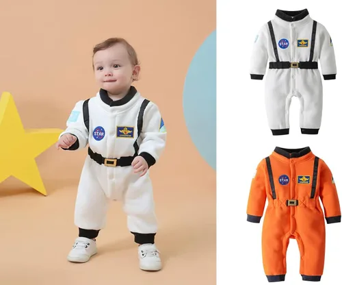 Vista 6 de stylesilove Disfraz de vellón de astronauta para bebé, para fiesta de cosplay, Halloween, ropa para bebé niño