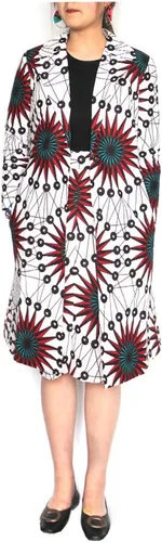 Vista 2 de Ropa africana para mujer, conjuntos largos de Ankara abrigos+faldas estampadas, trajes formales de talla grande Dashiki