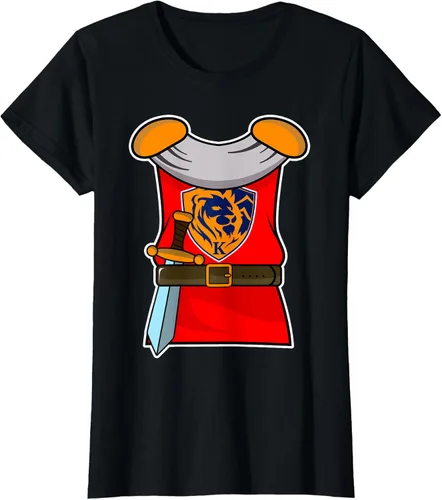 Vista 40 de Disfraz medieval de caballero de Halloween para adultos y niños, Negro, S
