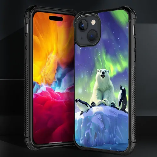 Vista 468 de Funda compatible con iPhone 15, diseño de elefantes africanos, diseño increíble a prueba de golpes, antiarañazos, carcasa trasera de policarbonato