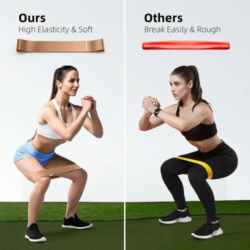 Vista 4 de Resistance Bands for Working Out, 5-Pack Elastic Exercise Bands for Strength Training, Stretching, Workout; Home Gym Equipment for Women Men