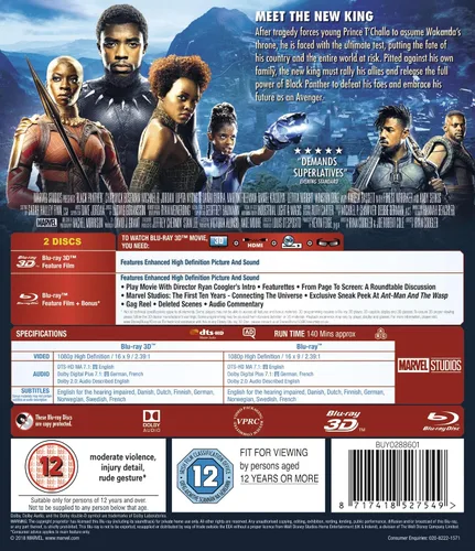 Vista 3 de Black Panther 3D Blu-Ray 2018 Region Free