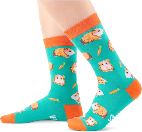 Vista 2 de Zmart Divertidos regalos de zorro de Navidad, regalos de dinosaurio para mujeres y hombres, calcetines divertidos de pastor alemán para mamá y papá