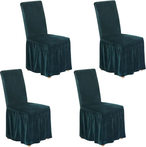Vista 34 de NICEEC Fundas de silla de elastano para sillas de comedor, juego de 2 fundas de silla de comedor extraíbles con falda, fundas para sillas Parson