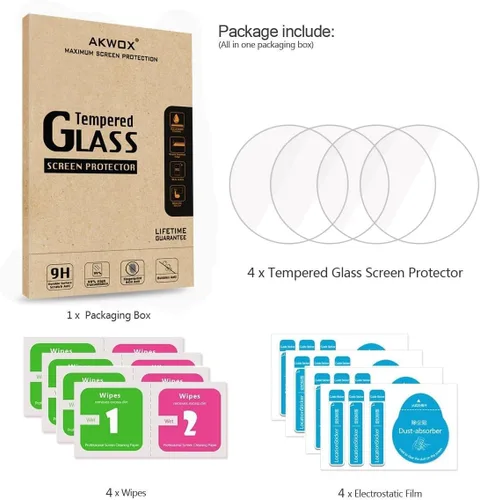 Vista 6 de Paquete de 4 protectores de pantalla de vidrio templado para Garmin Forerunner 935, [0.01 in 2.5D High Definition 9H] Premium Clear Protector