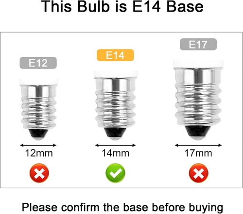 Vista 2 de ZHENMING Bombilla E14 E14 de base europea de 2.5 W, igual a 30 W, bombilla halógena E14, regulable CA 110 V-130 V, blanco cálido, 3000 K, 270