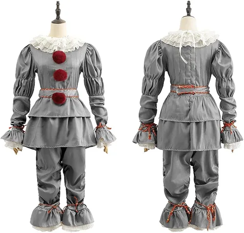 Vista 2 de Kousitei IT Clown Costume Halloween Cosplay Costume for Kids and Adults
