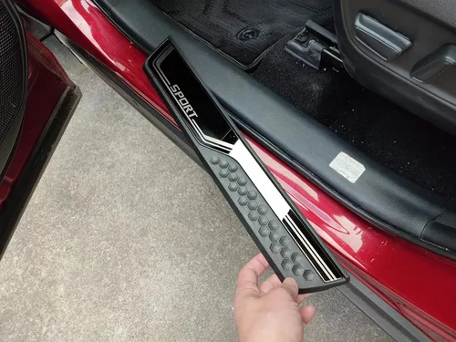Vista 7 de Protector de entrada de puerta de automóvil, para Honda CR-V CRV 2017-2022, 4 unidades, acero inoxidable con ABS cubierta protectora para umbral