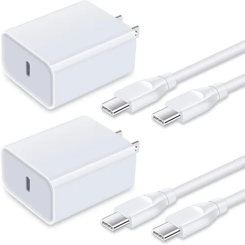 Vista 9 de Cargador tipo C de carga rápida, paquete de 20 W, bloque de cargador súper rápido para teléfono Android con cable USB C a C de 6 pies para Samsung