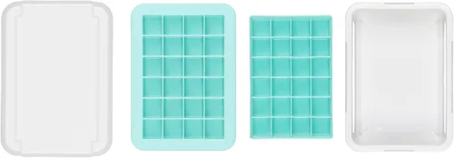 Vista 8 de OXO charola de silicona para hielo, Cubos pequeños , Azul claro