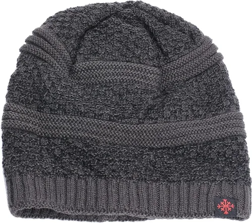 Vista 3 de Unisex Winter Knit Beanie Hat Thermal Thick Fleece Lined Snow Skull Cap for Men and Women
