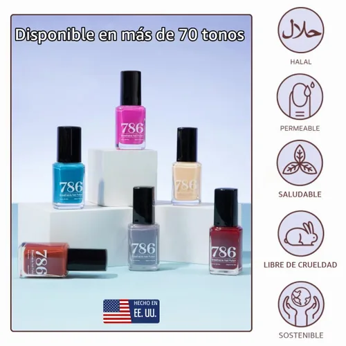 Vista 3 de Esmalte de uñas transpirable, vegano, sin crueldad, saludable, Halal, de secado rápido de 786 Cosmetics (Abu Dhabi)