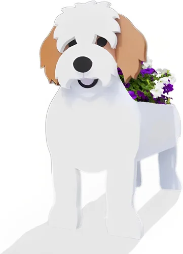Vista 54 de Macetero de flores para perros, regalos para mujeres, bonitas macetas de PVC para perros, macetas para interiores y exteriores, maceta de jardín