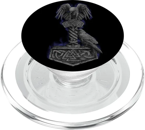 Vista 8 de Viking Norse Mythology Thor's Mjolnir Odin Huginn & Muninn PopSockets PopGrip: agarre intercambiable para teléfonos y tabletas