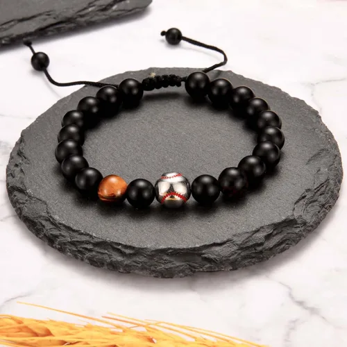 Vista 3 de EFVISD Pulsera de fútbol, baloncesto, béisbol, hockey para regalos para niños jugadores amantes de equipos, hijo, nieto, hermano, sobrino, amigo