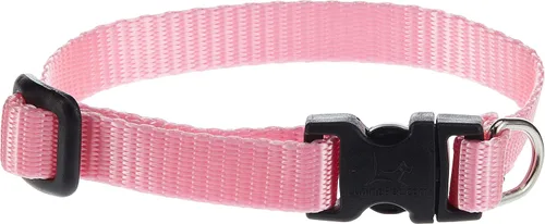 Vista 3 de LupinePet Basics - Collar ajustable para perros pequeños (1/2 pulgadas, color rosa, 10-16 pulgadas)