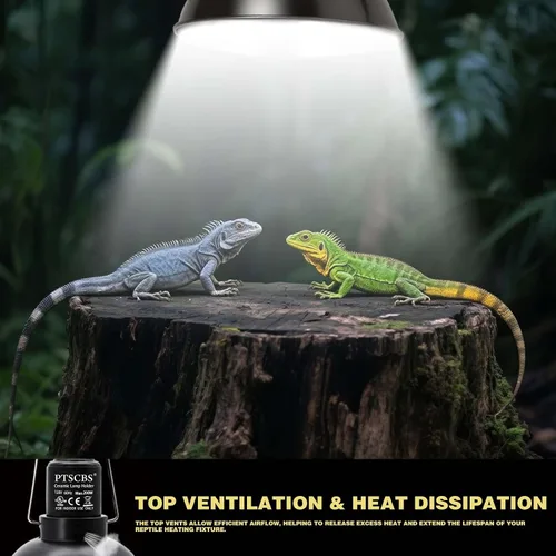 Vista 3 de Lámpara estándar de cúpula de 8.5 pulgadas para lámparas de calentamiento de reptiles, emisores de calor cerámicos para objetos, hasta 200W