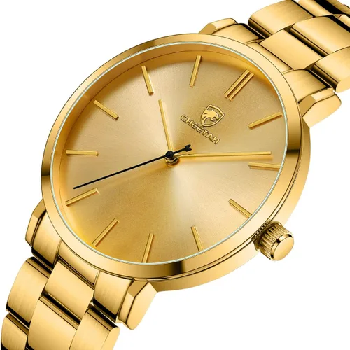 Vista 2 de GOLDEN HOUR Reloj analógico de cuarzo de acero inoxidable chapado en pasarela para hombre