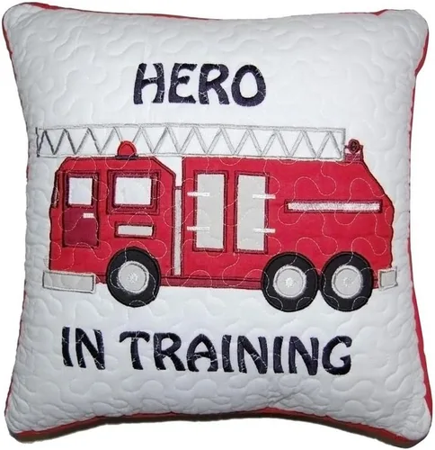 Vista 3 de Blancho Bedding [Departamento de bomberos] 100% algodón hipoalergénico dálmata bombero Patchwork almohada decorativa