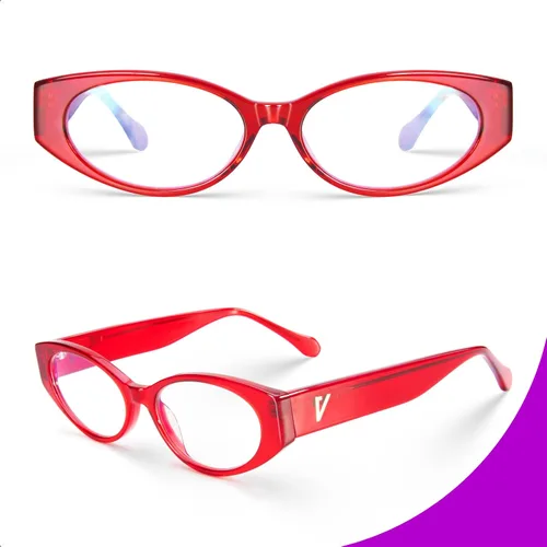 Vista 2 de VISOONE ALVERSTONE - Gafas ovaladas de acetato con bloqueo de luz azul, lentes para computadora, multicolor, sin receta