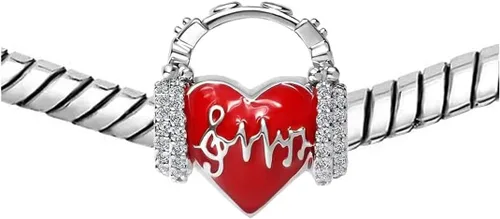 Vista 3 de Abalorios de piedra natal para auriculares esmaltados de cristal, compatibles con pulseras Pandora, Cobre, vidrio