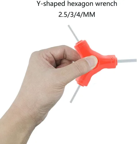 Vista 4 de YOUMI Herramienta de llave de bicicleta, hexagonal de tres vías externa en forma de Y, 2.5/3/4/MM 5/6/8MM, llave hexagonal 8/9/10MM. Se utiliza