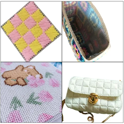 Vista 7 de 7 piezas, 7 hojas de lona de plástico transparente para proyectos de manualidades, bordado, divisor de peceras, proyectos de punto y ganchillo
