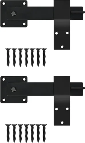 Vista 8 de Pestillo abatible para puerta de granero de 6 pulgadas, herrajes para puerta de cobertizo, puertas corredizas, negro mate 1P