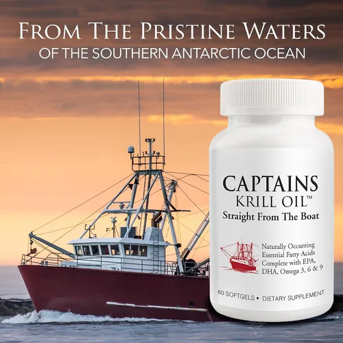 Vista 2 de Captains Pure Aceite de Krill Antártico TinyGels 1 botella, 60 cápsulas