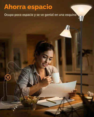 Vista 8 de LEPOWER Lámpara de pie, lámpara de pie brillante con luces LED reemplazables de 3000K