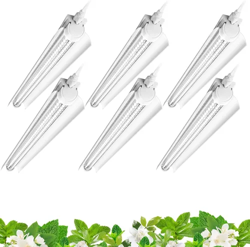 Vista 12 de Barrina Luz de cultivo T8 de 2 pies, 144 W (6 x 24 W), equivalente a 800 W, espectro completo, luz de planta de luz solar, bombillas LED de cultivo