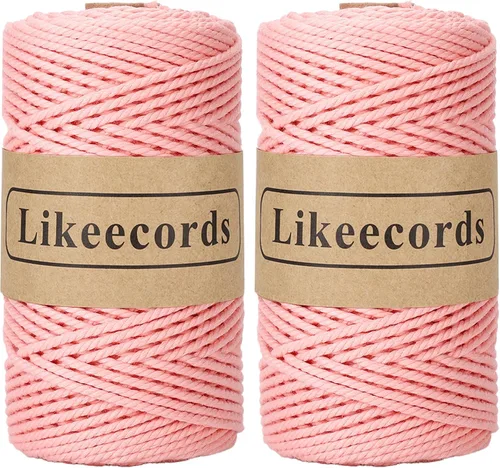 Vista 42 de Likeecords Cordón de algodón para macramé de 3mm x 100 metros, hilo torcido de 3 hebras, cuerda de macramé, hilo de algodón para macramé, cuerda