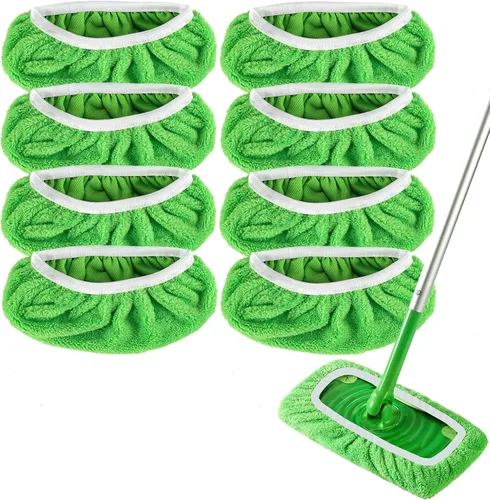 Vista 8 de Almohadillas de microfibra reutilizables compatibles con trapeador Paquete de 4 (verde)