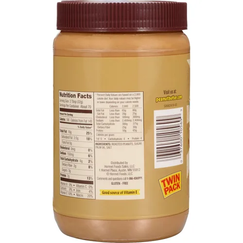 Vista 2 de Skippy Paquete doble de mantequilla de maní cremosa natural, 5 libras