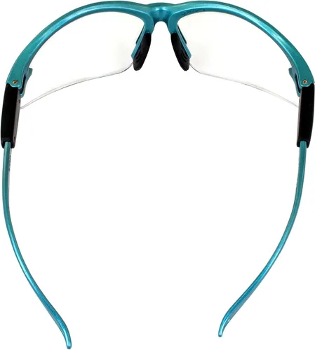 Vista 5 de Global Vision Eyewear Cougar - Gafas de seguridad de laboratorio para mujer con montura turquesa y lentes transparentes