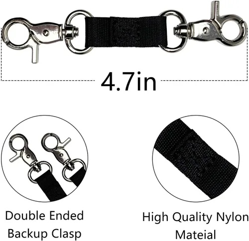 Vista 2 de Clip de seguridad de respaldo para collar de perro pequeño, clip de collar de punta para mini perros, deslizamiento suave de doble extremo