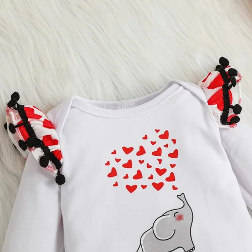Vista 5 de My Fisrt - Conjunto de falda con estampado de corazón y elefante, para bebé, niña y niña