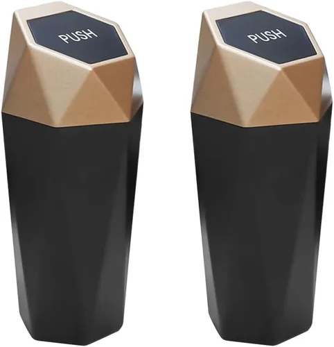 Vista 17 de Cubo de basura para automóvil con tapa, mini cubo de basura portátil para automóvil, pequeño diseño de diamante a prueba de fugas, contenedores