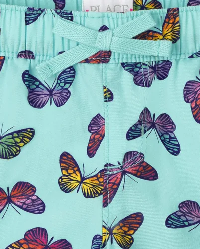Vista 2 de The Children's Place Pantalones cortos de sarga con estampado para niñas