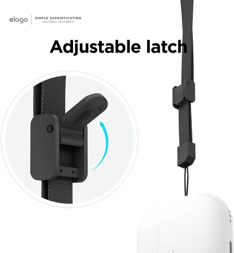 Vista 6 de elago Funda compatible con AirPods Pro 2 (2022), funda de silicona con cordón compatible con Apple AirPods Pro de 2ª generación, LED frontal Negro