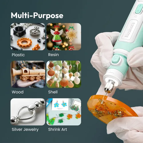 Vista 3 de Resiners Cordless Rotary Tool Kit for Resin Molding, Plastic, Wooden Crafts Kit de taladro de resina 15 piezas
