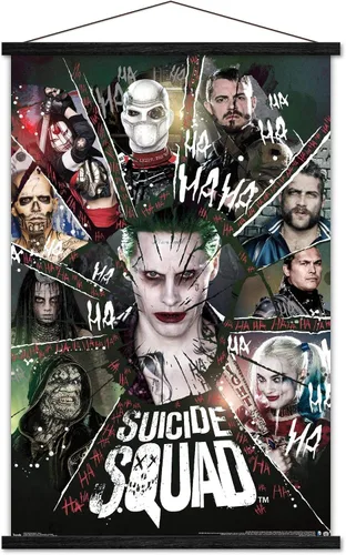 Vista 8 de Trends International DC Comics Movie - Escuadrón Suicida - Póster de pared circular, 14.725 x 22.375 pulgadas, versión enmarcada de madera de granero