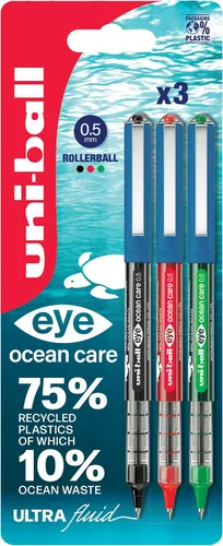 Vista 9 de uni-ball Eye Ocean Care UB-150ROP - Bolígrafos negros de punta redonda de 0.020 in para escritura súper suave, dibujos, arte, manualidades