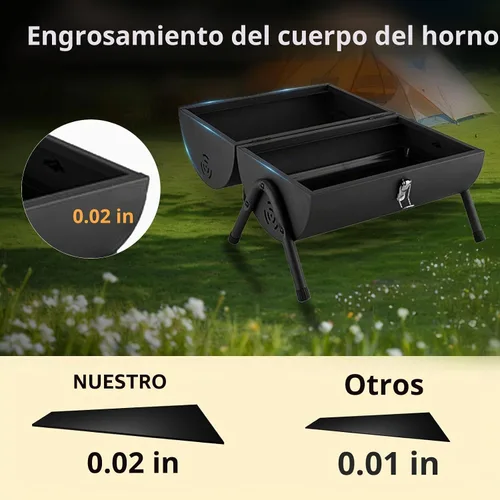 Vista 5 de Parrilla de carbón portátil: parrilla de barbacoa de doble cara
