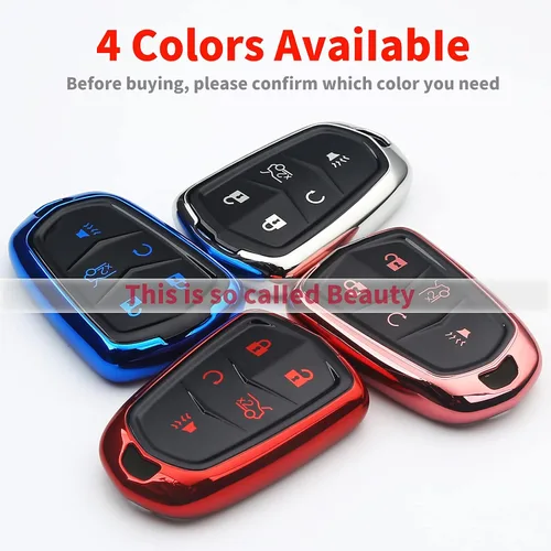 Vista 5 de Funda para llavero Cadillac, compatible con Cadillac CTS, SRX, XT5, ATS 15-19