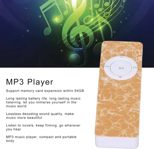 Vista 3 de Reproductor de MP3 portátil, reproductor de música MP3 de sonido sin pérdida de alta fidelidad para niños, tarjeta de memoria de hasta 64 GB, mini