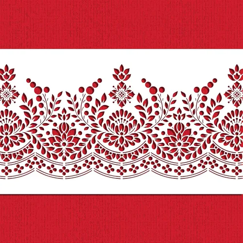 Vista 6 de Plantilla lateral de pastel de encaje antiguo SKU# C1075 por Designer Stencils